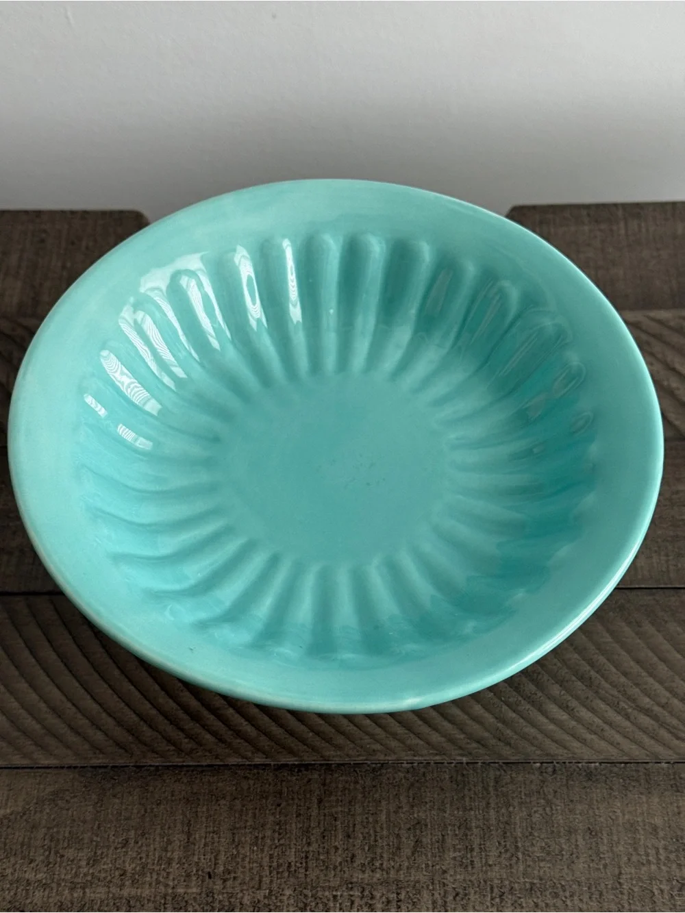 Vintage Italian Turquoise Majolica Compote | Pedestal Fruit Bowl